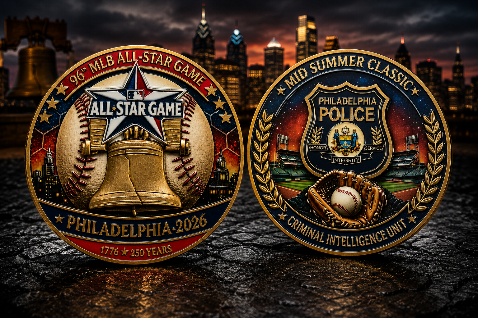 RHINO COINS – 96th MLB All-Star Game Philadelphia 2026 Challenge Coin (3D, 2.5”)